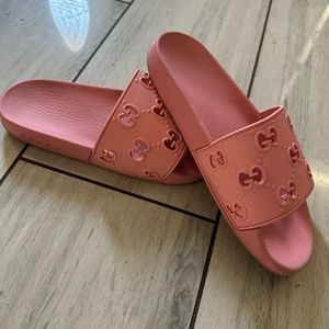 Pink Gucci slides